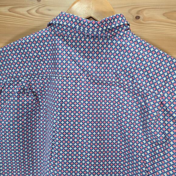 Psycho Bunny Geometric Print Button Down Short Sleeve Shirt Men XXL - Picture 4 of 9